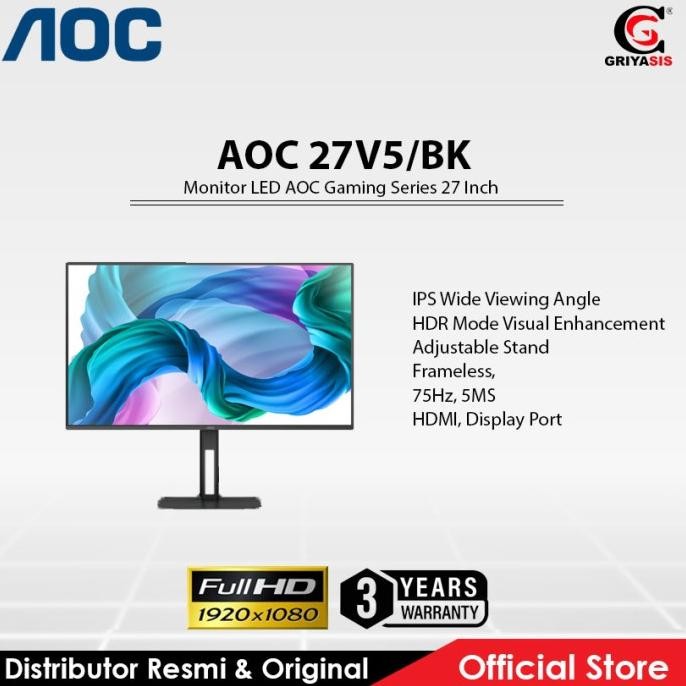 TERLARIS - Monitor LED AOC Gaming Series 27 Inch 27V5/BK