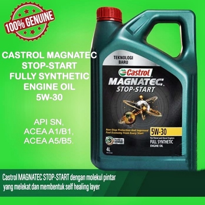 Castrol Magnatec 5W-30 Stop - Start Kemasan 4 Liter ,Original Barangbaru