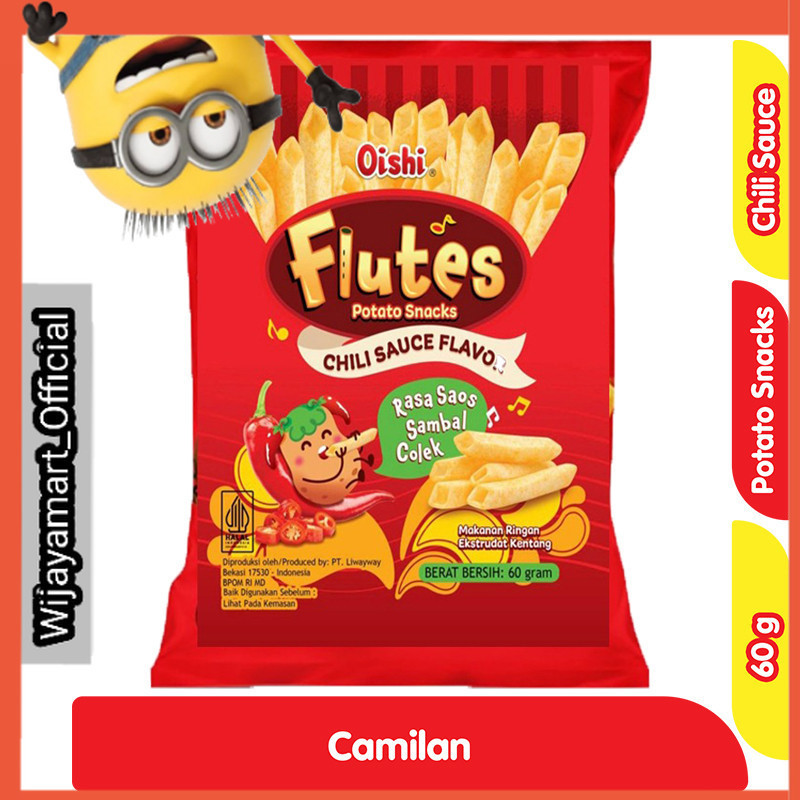 

Oishi Flutes Stik Kentang Saus Sambal Colek 60 g
