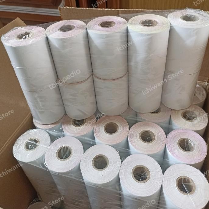 

TERBARU - Kertas Kasir struk NCR 3Ply PMK 75x65/75x60 /75x55 1 dus isi 100 roll