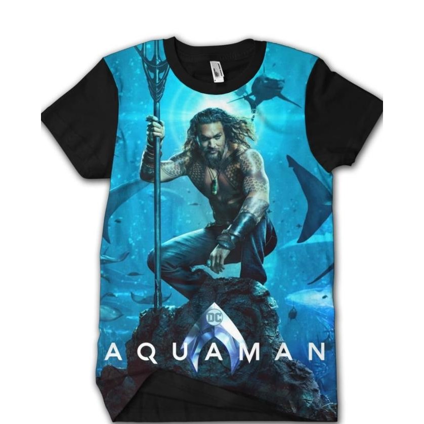 BANYAK UKURAN KAOS TSHIRT BAJU PRIA CEWEK ANAK ANAK DC AQUAMAN