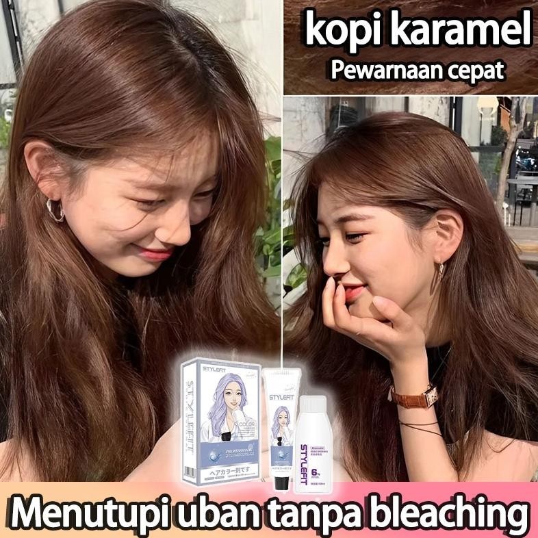Cb - Style Fit Cat Rambut Coklat*200MlTidak Perlu PemutihPewarna Nabati Murni, Mudah Mewarnai Rambut