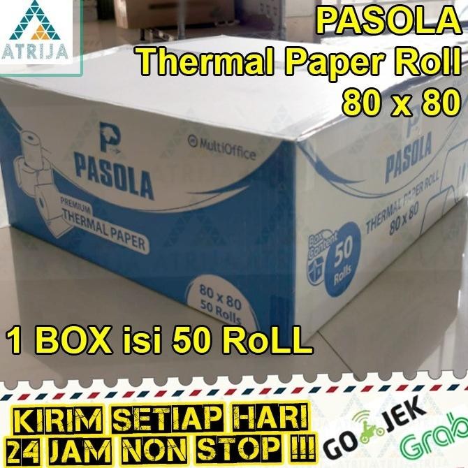 

TERMURAH - (1 BOX= 50 Roll) Kertas Thermal Struk Kasir 80 x 80 Pasola