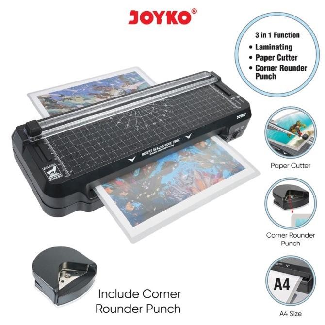 

BEBAS ONGKIR - JOYKO LM-06 3in1 MESIN LAMINATING PAPER CUTTER & CORNER ROUNDER PUCH