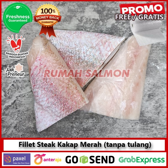 

Fillet Kakap Merah (Tanpa Tulang) - Kakap Merah Frozen 500Gr Grade A