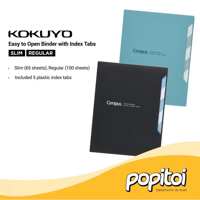 

TERLARIS - Kokuyo Easy to Open Loose Leaf Binder w Index Tabs Aesthetic Slim