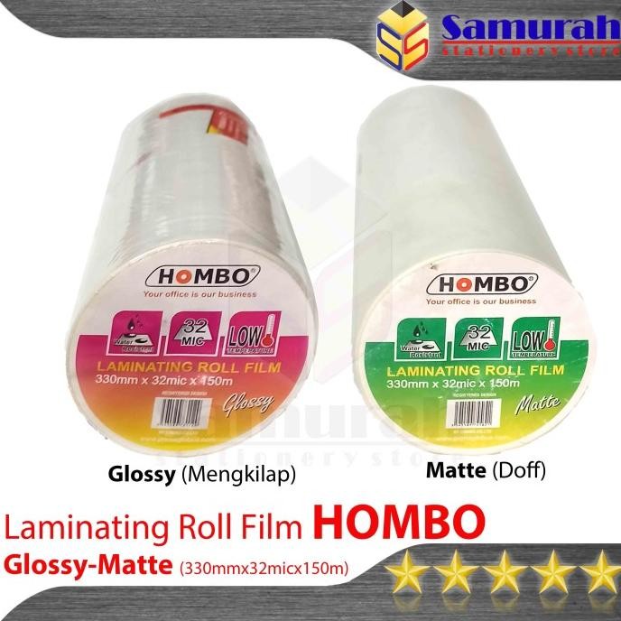 

TERMURAH - Laminating Roll Hombo Matte - Glossy Lebar 330 mm / A3 Laminasi Panas