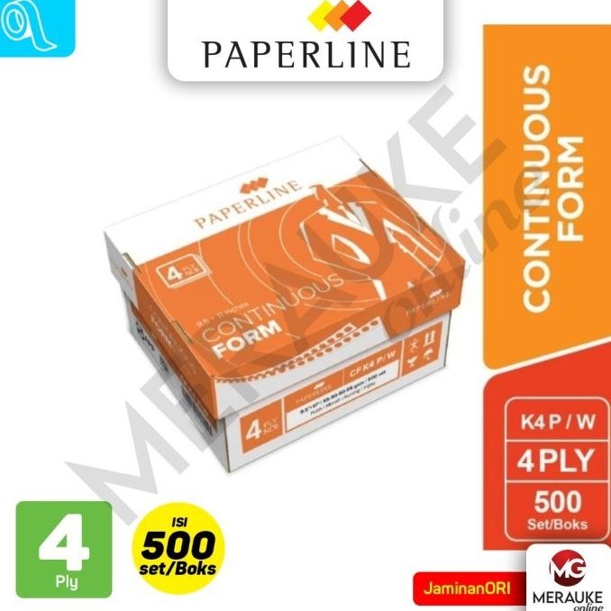 

TERMURAH - Continuous Form Paperline 4 Ply K4 P/W (500 set per Box)