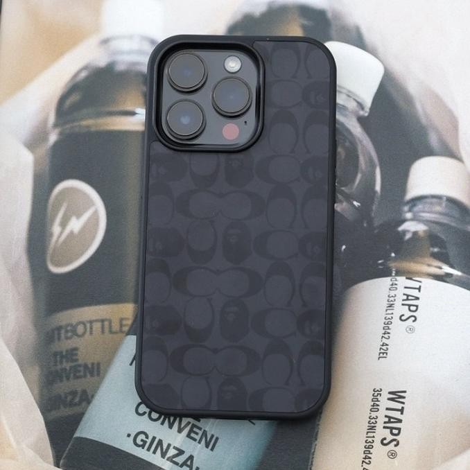 TERMURAH - IDNS Hardcase Coach x Bape 01 Black  Case Iphone 11 12 13 Pro Max 14 Pro Max 15 Pro Max