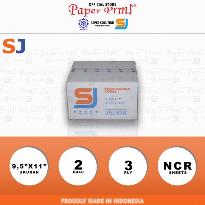 

TERBARU - SJ Orange Kertas Continuous Form 3PLY NCR PRS 9,5" x 11"/2 (Bagi 2)