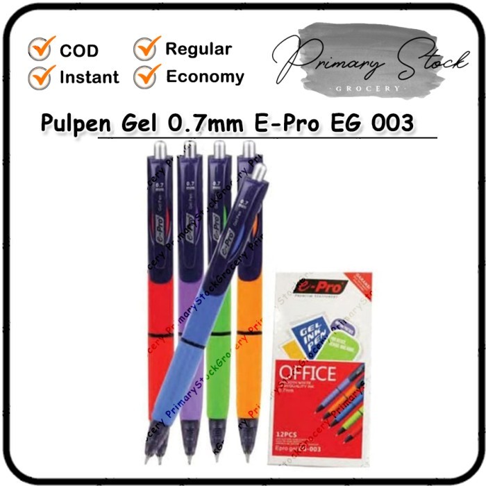 

Terbaru Bulpen Gel Pulpen 0.7 mm E Pro Office EG 003 Cetek Cetrek Retract 100% ori