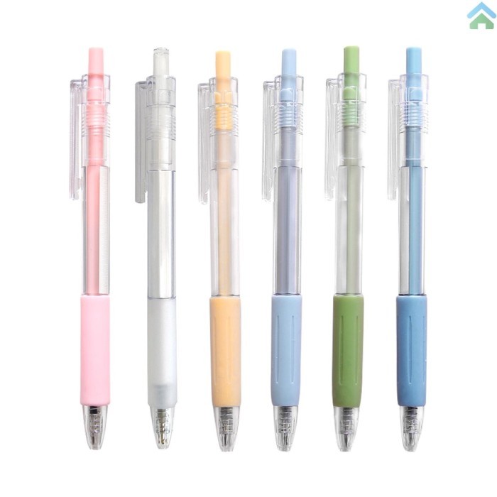 

Terbaru 6pcs Pulpen Gel Tinta Hitam 0.5mm Dapat Ditarik Untuk Kantor / Sekolah 100% ori