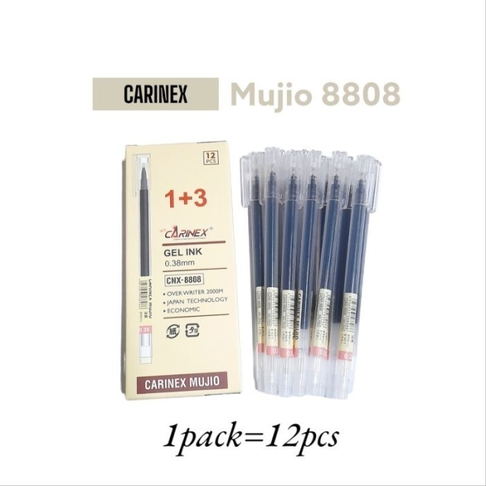 

Terbaru YTN BOLPEN CNX MUJIO PULPEN SEKOLAH KANTOR 0.38mm TRANSPARAN isi 12 pcs 100% ori