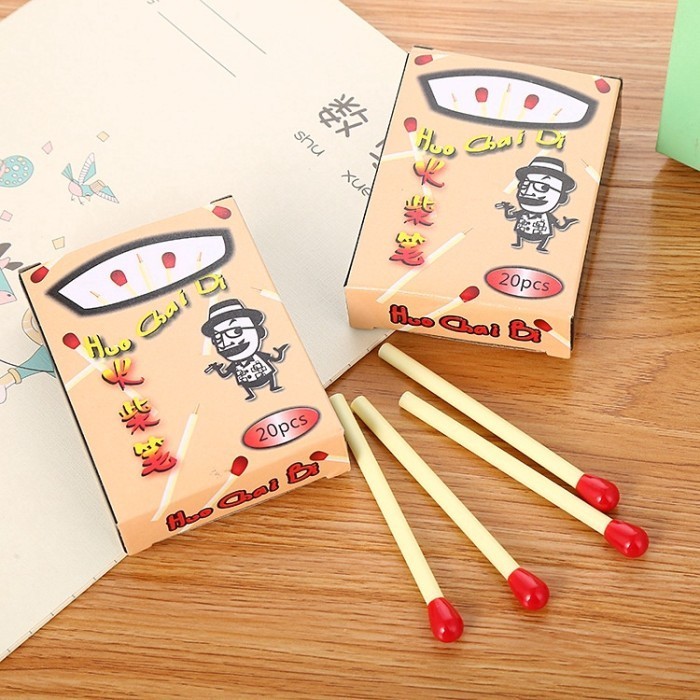 

Terbaru 20Pcs Cute Mini Matchstick Pen Creative Bent School Office Ballpoint 100% ori
