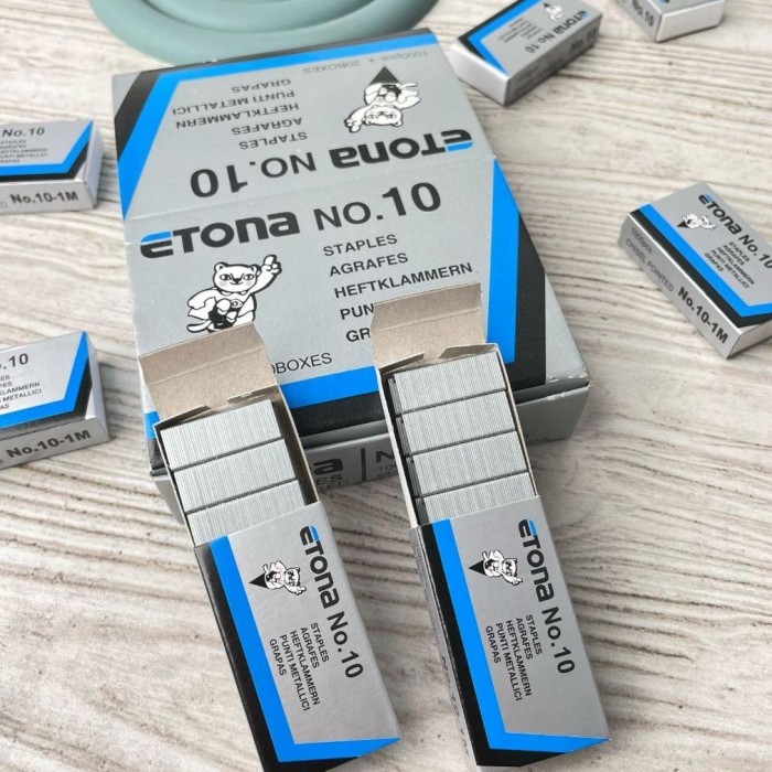 

Terbaru Refill Staples Etona Ukuran 10 1 Pack isi 20 Box Kecil Best Quality / Refil Isi Staples