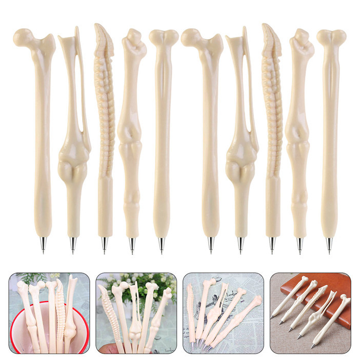 

Terbaru 10 Pcs Ballpoint Pen Creative Pens Ballpen Blue Ink Practical Bone Office Supplies Body