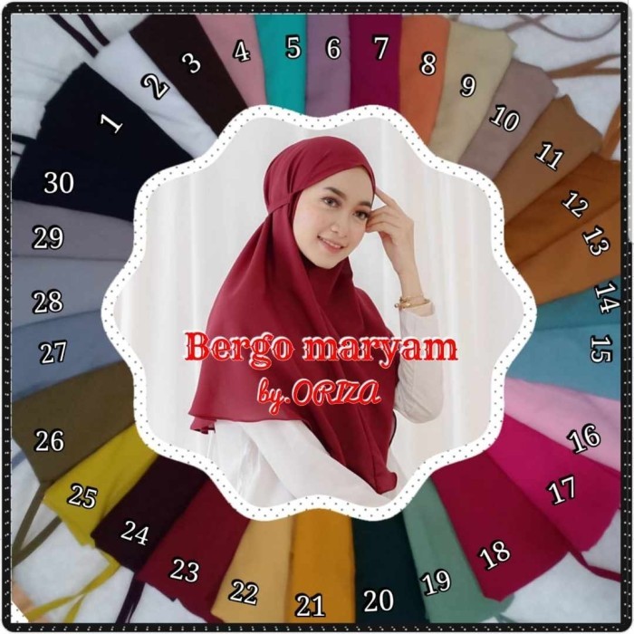 Bergo Maryam Premium Best Seller / Hijab Instan Bergo - Hijau Botol