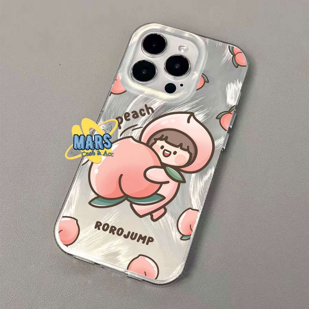 CP54 CASE HOLOGRAM FEATHER BOBA PEACH OPPO A3X  A60 A7 A12 A15 A16 A9 A38 A54 A57 RENO 6 10 11 12F