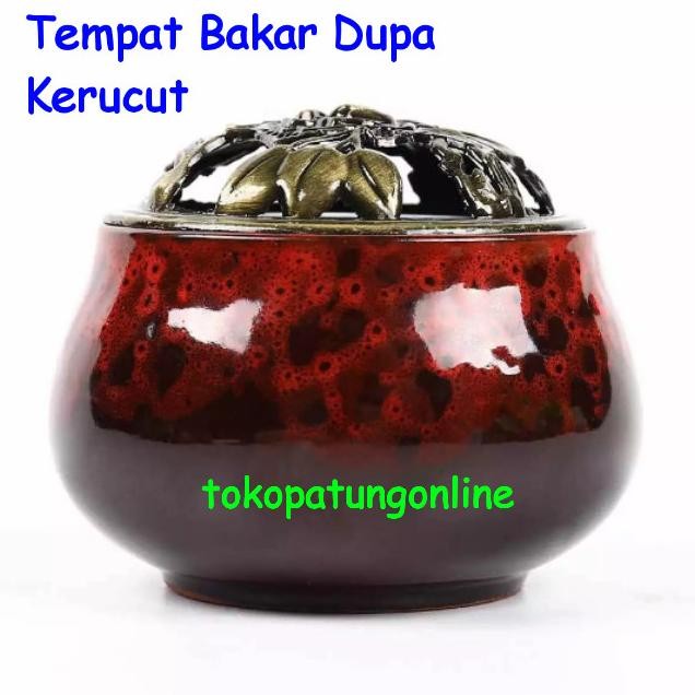 MURAH Tempat Bakar Dupa Kerucut Merah Marmer