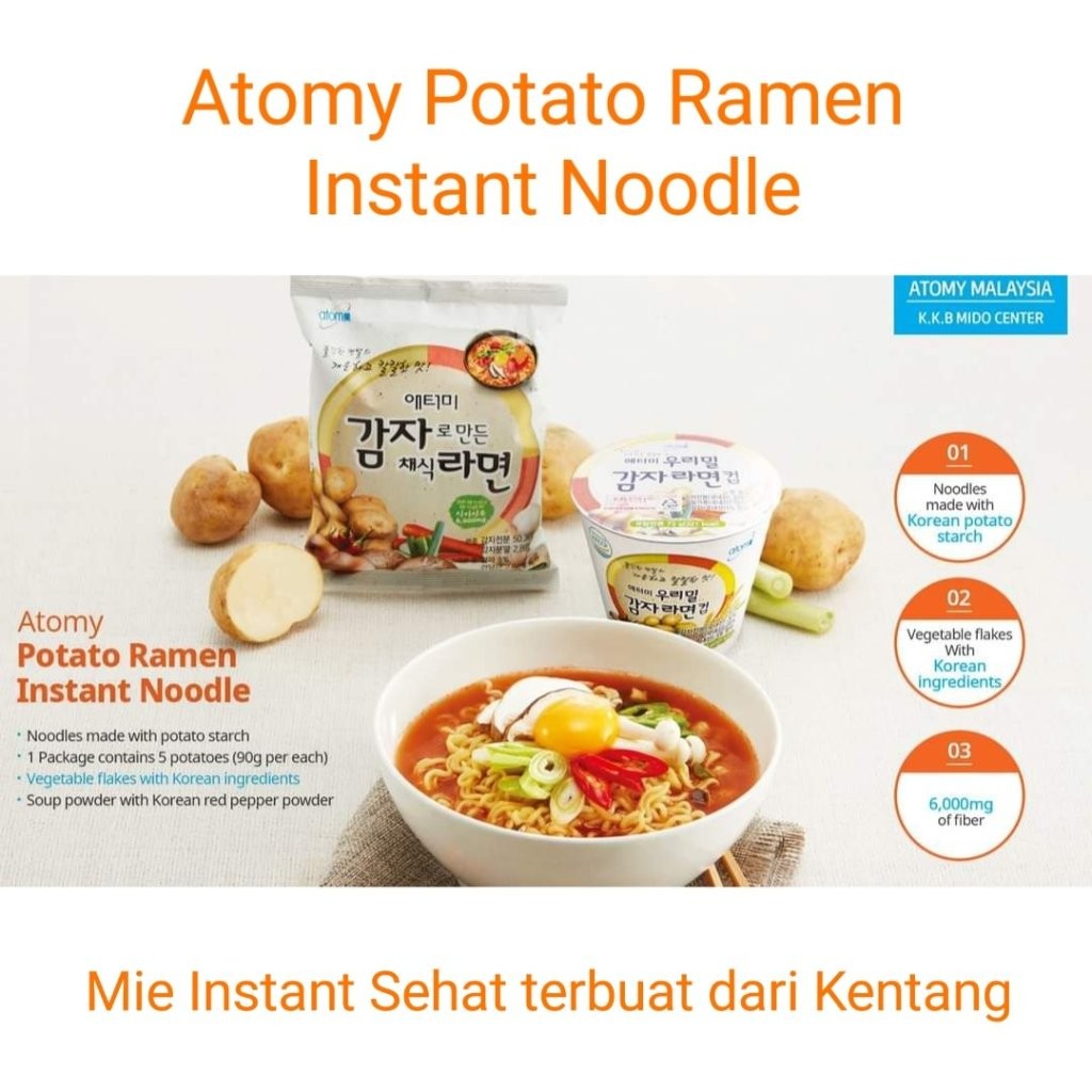 

Atomy Potato Ramen (24 Bungkus) Healthy Mie Sehat 100% Kentang