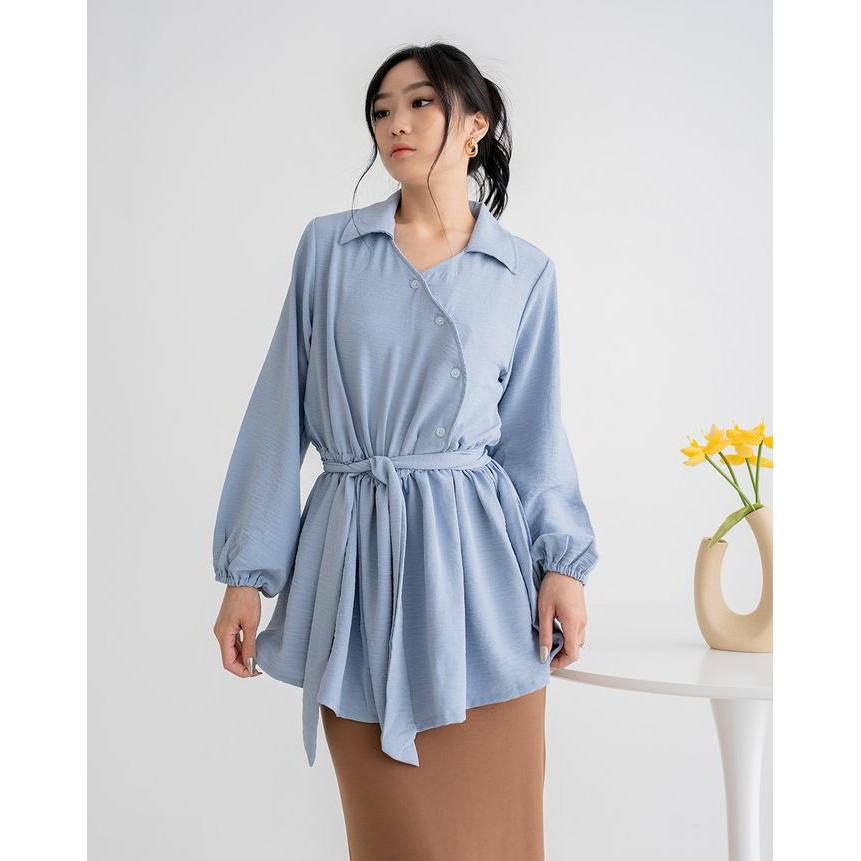 ATASAN WANITA NZINGA AYU BLOUSE KOREAN STYLE CRINKLE