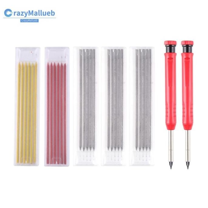 

ZS966 NEW-CRA 2PCS SET PENSIL KAYU UJUNG PANJANG 30PCS REFILL