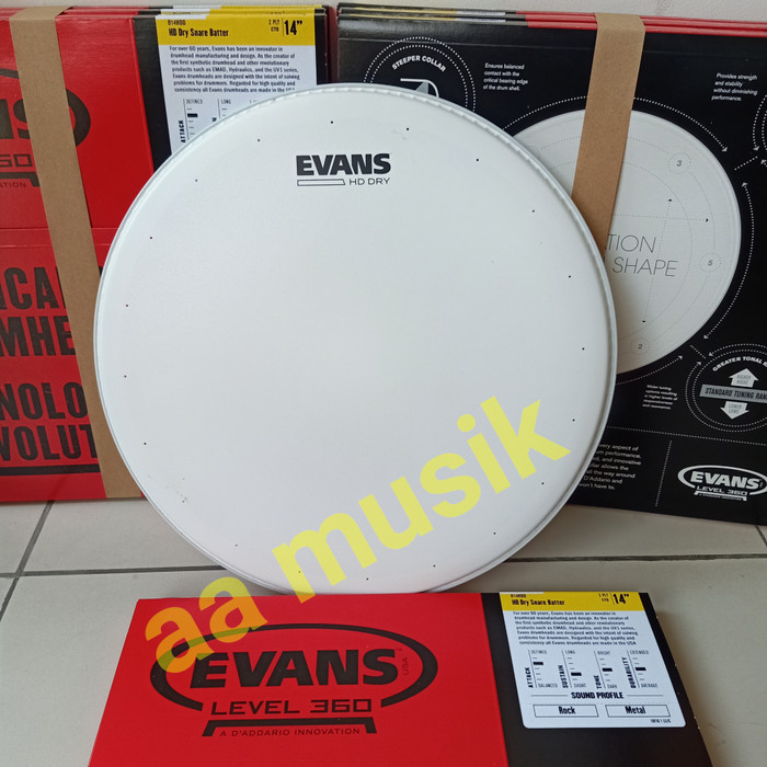 MEMBRAN EVANS SNARE B14HDD ORIGINAL KULIT SNARE DRUM