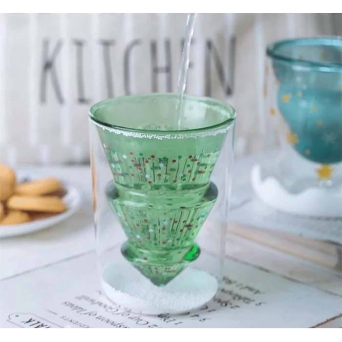 

NEW! Double Wall Glass Christmas Tree / Christmas Mug / Gelas Natal - Hijau Limited