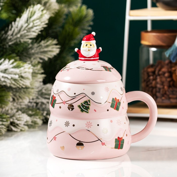

NEW! Christmas Tree Mug / Gelas Cangkir Keramik Kado Hampers Natal Lucu - Pink Limited
