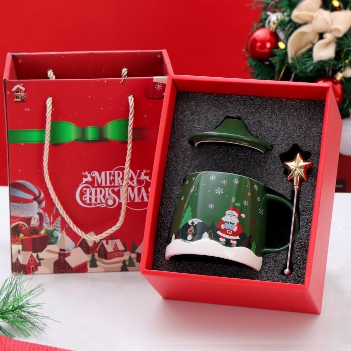 

NEW! Star Christmas Mug B / Gelas Cangkir Keramik Kado Hampers Natal Lucu - Green Limited