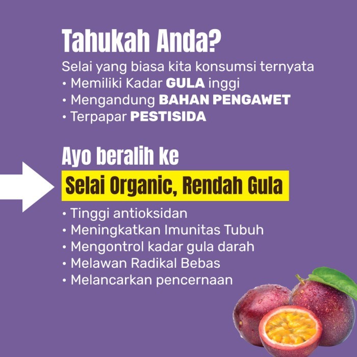 

Paket Passion Fruit Jam & Peanut Butter (Organik) - Selai Buah Markisa & Selai Kacang Tanah Diskon