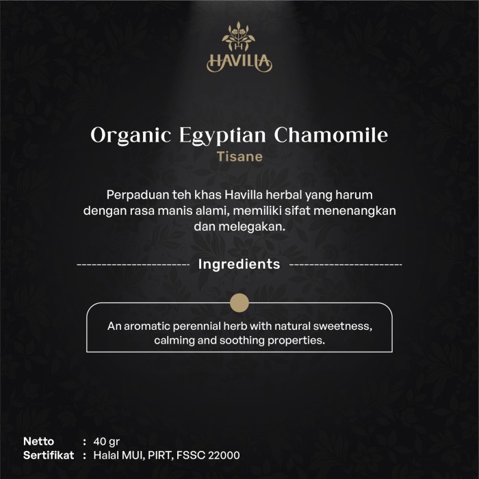 

Organic Egyptian Chamomile / Bunga Chamomile Kering Diskon