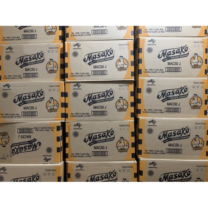 

Masako Ayam Renceng 9Gr 1 Dus Isi 120Pcs X 6 Pak Promo