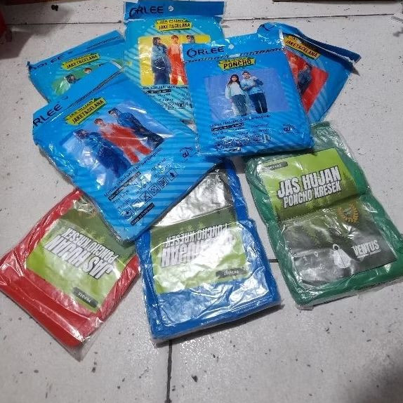 GROSIR JAS HUJAN MANTEL PLASTIK KRESEK poncho atasan dan stelan jaket celana warna warni serbaguna m