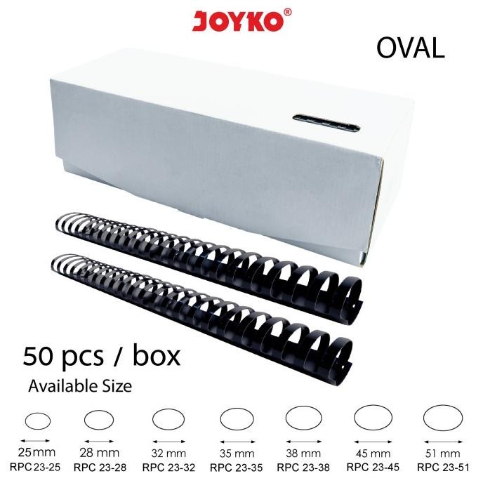

JOYKO BINDING RING PLASTIC COMB SPIRAL JILID OVAL F4 1 BOX 50 PCS ORIGINAL DAN TERPERCAYA