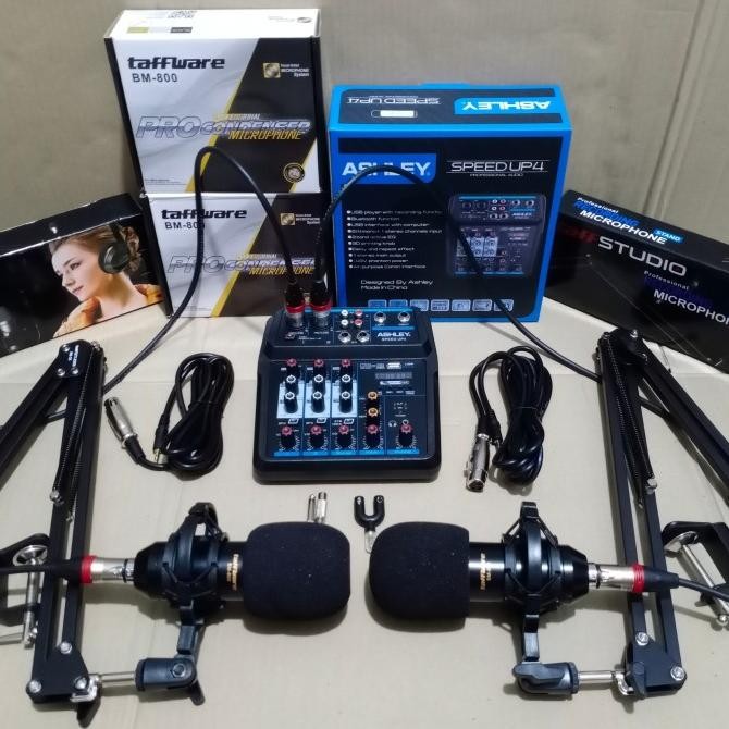 Paket Podcast 2 Orang / Paket Mixer / Paket 2 Mic BM 800