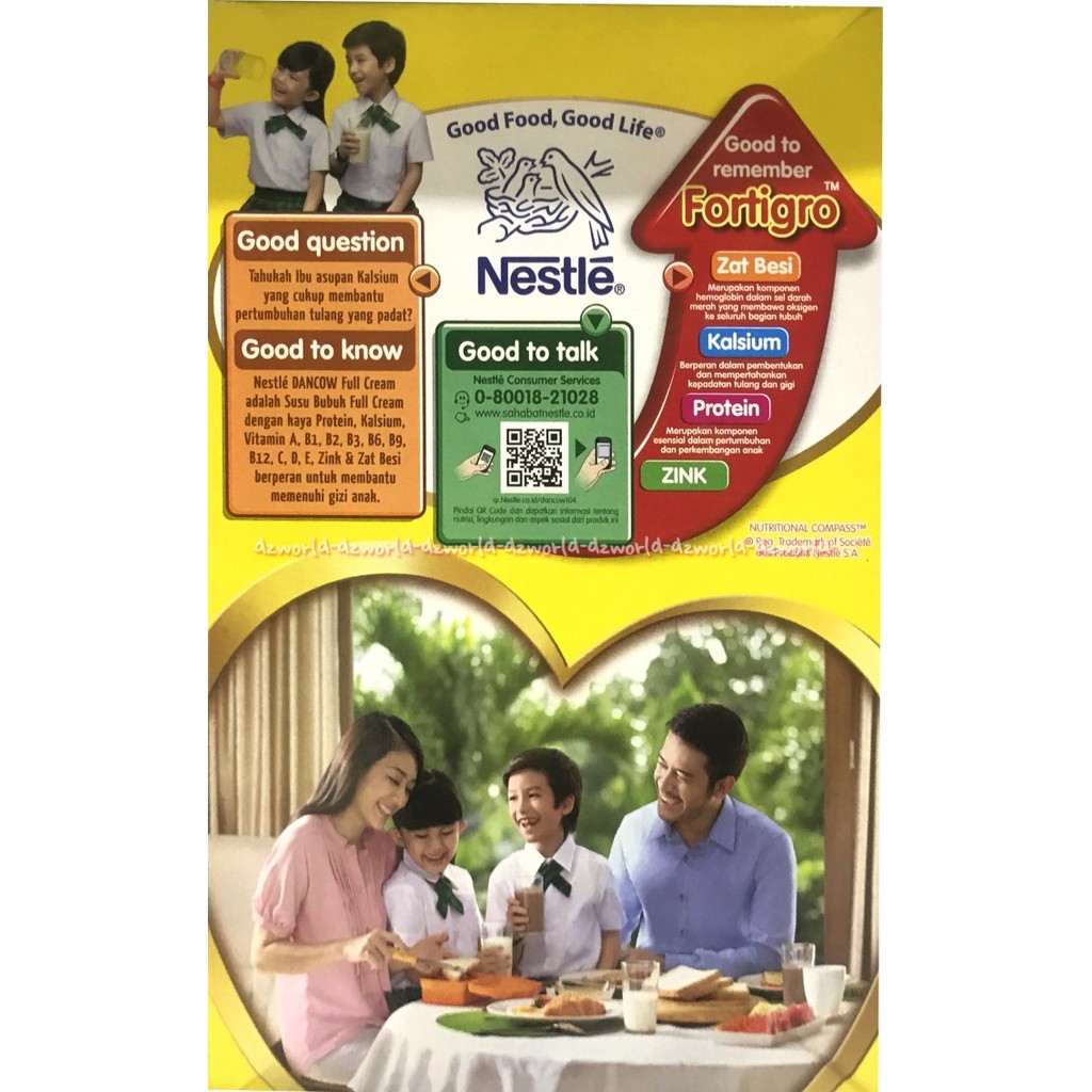Dancow Fortigro Full Cream Susu Putih Nestle Fortigo 400Gr