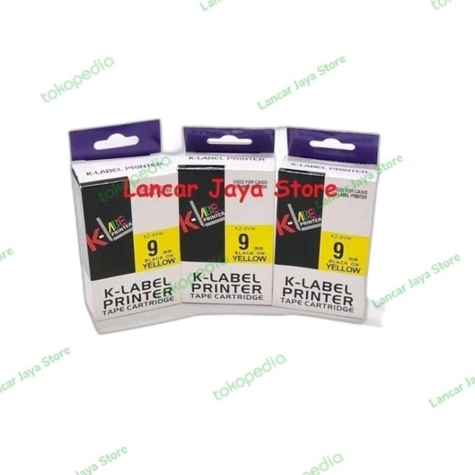 

k-label printer tape catridge for casio 9mm kz-9yw label for casio 9mm stok terbatas