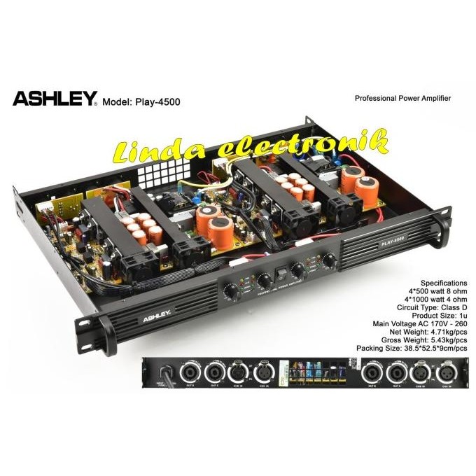 power ashley play 4500 4 channel ORYGINAL CLASS D ashley play4500