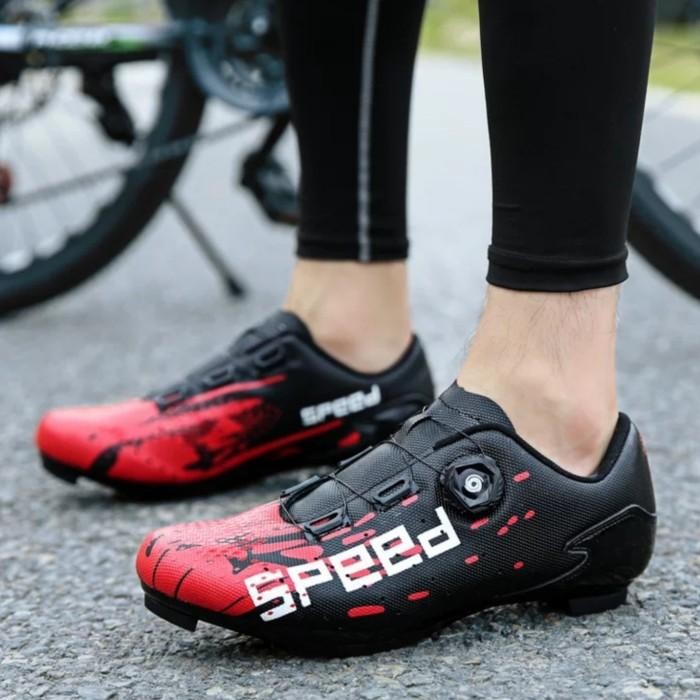 Speed Sepatu Non Cleat Sepatu Gowes Non Cleat Black-Red