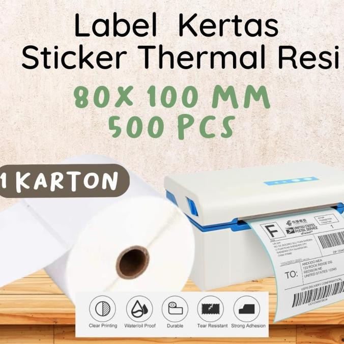 

PRODUK BARU!! KERTAS LABEL BARCODE 80X100MM - STIKER LABEL THERMAL 80MM 1 KARTON