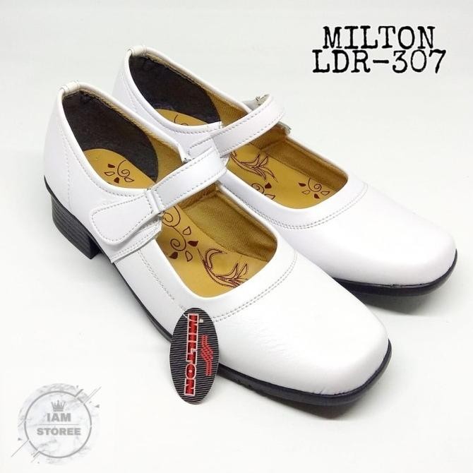 sepatu paskibra fantofel wanita sepatu sekolah fantofel putih TA