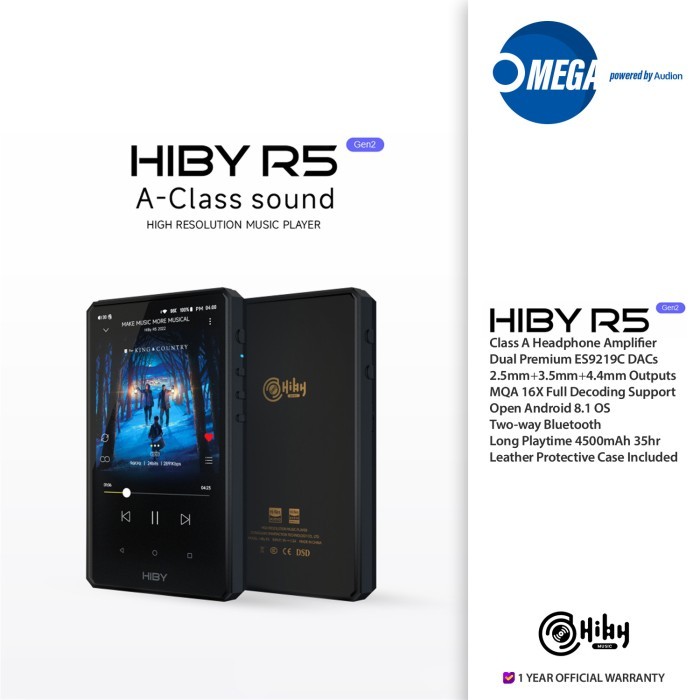 Terlaris Hiby R5 Gen 2 Dual Es9219C Mqa Android Portable Music/Audio Player Dap