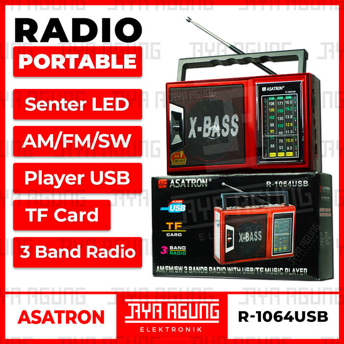 Promo Radio Speaker Portable X Bass Fm Am Usb Mp3 Music Asatron R 1064 Jadul
