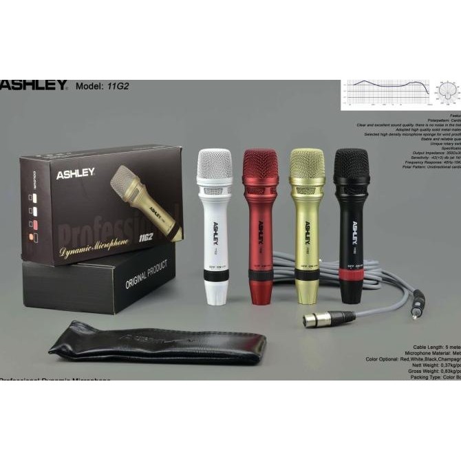 Mic kabel ASHLEY 11G2 / 11 G2 / 11-G2 ORIGINAL MIC ASHLEY