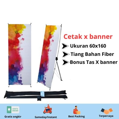 READYYY>> CETAK X BANNER STAND BANNER 60X160 PLUS RANGKA