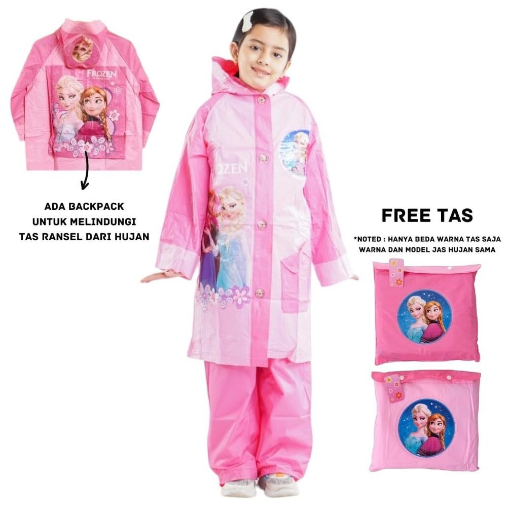 CR - JAS HUJAN SETELAN JAKET CELANA ANAK MOTIF KARAKTER KARTUN LUCU TERLARIS