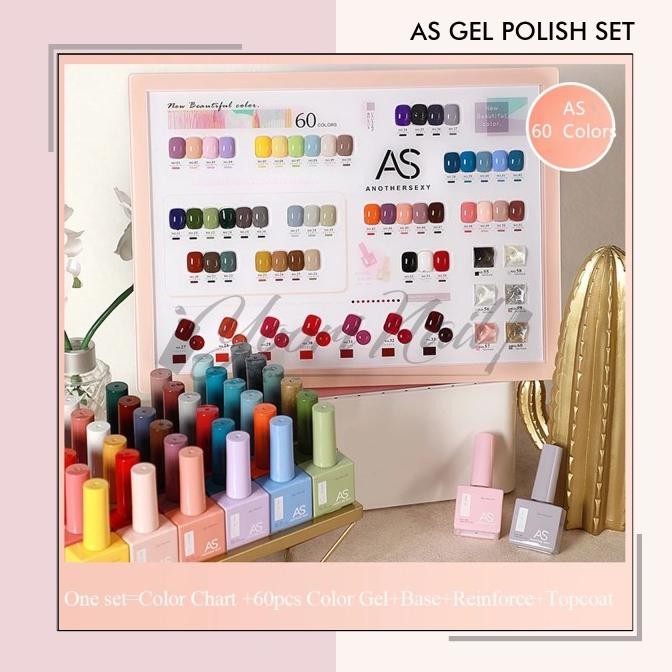 TERLARIS - AS gel polish set 60 warna top base anothersexy another sexy nail gel