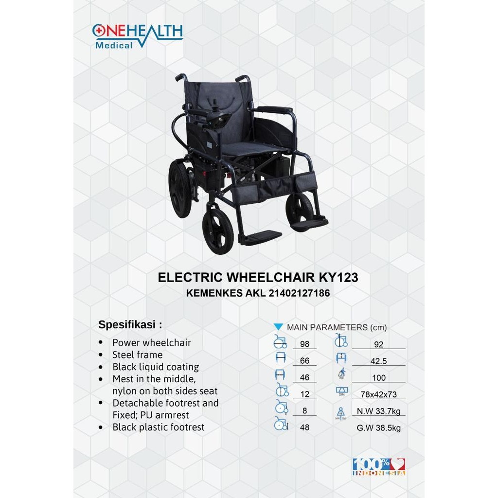Onehealth Kursi Roda Elektrik KY123 / Kursi Roda Elektrik