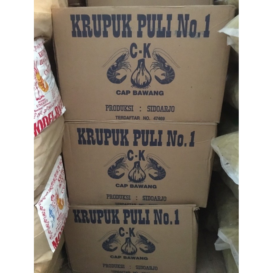 

Kerupuk Puli Cap Bawang 5Kg / Kerupuk Gendar 5 Kg / Krupuk Puli Dus Barangbaru